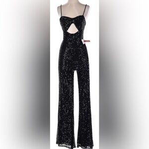IEENA Mac Duggal  Black Sequin Evening Gown